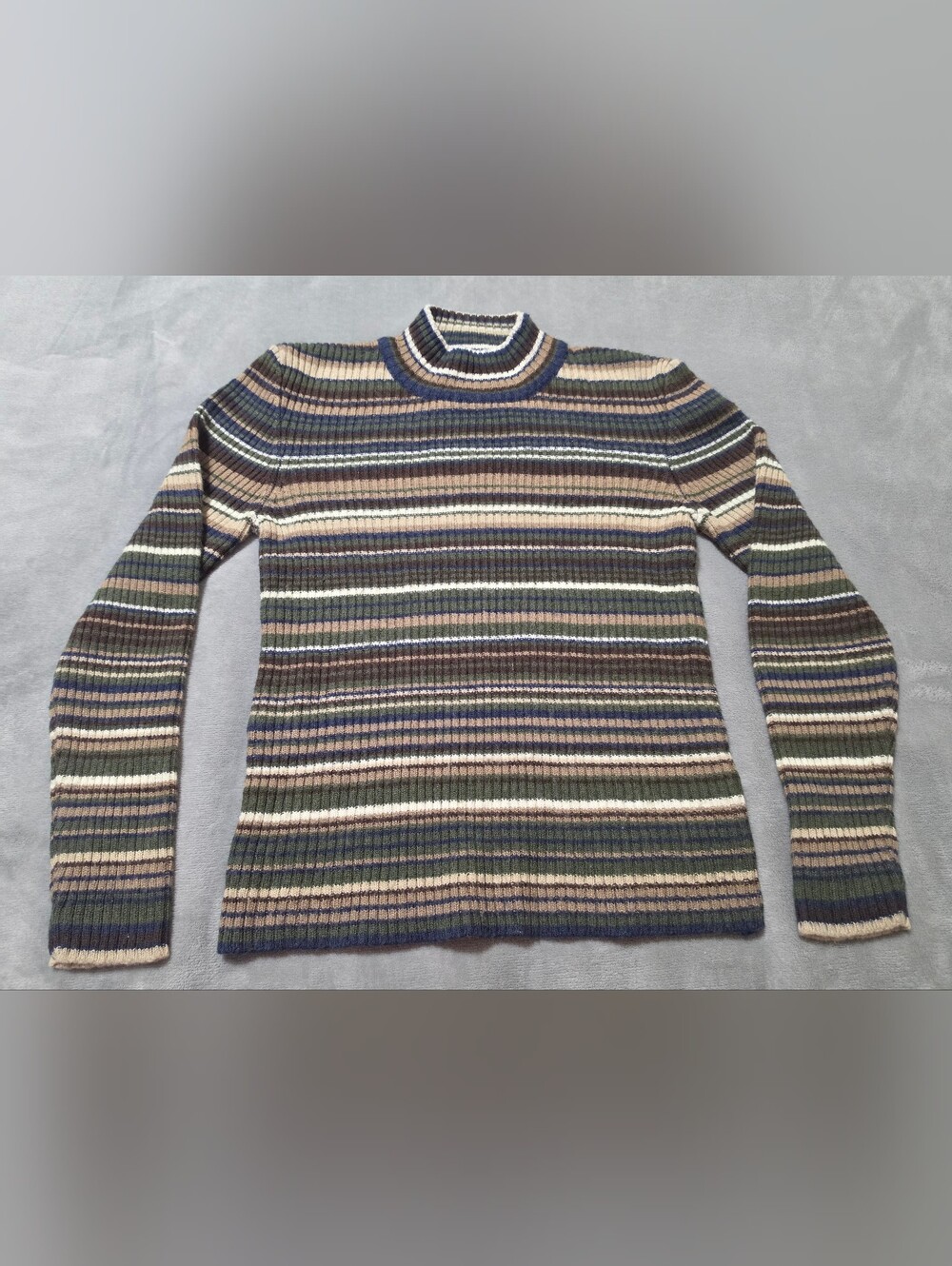 Croft & Barrow Vintage Striped Mock Neck Wool Blend Sweater
